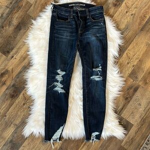 American Eagle High rise Jegging crop next level stretch X dark wash Jeans